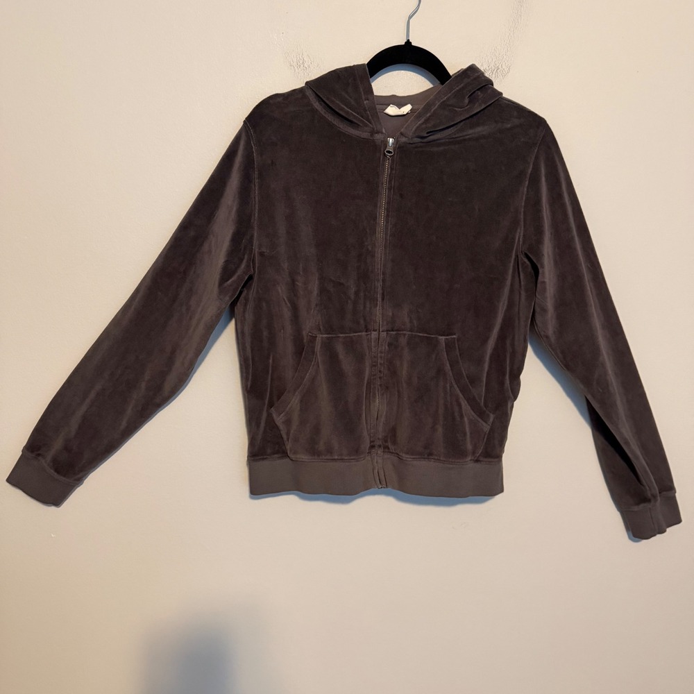 Pact Pure Velour Zip Hoodie Medium Brown Organic Cotton Hooded Sweatshirt